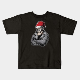 Skull Christmas Shirt, Goth Christmas Gifts, Spooky Christmas Shirt, Santa Skull, Creepy Christmas Shirt Kids T-Shirt